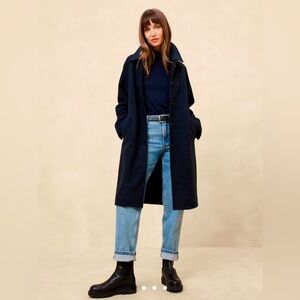 Knit Mac Coat Navy XL - Banana Republic Factory NWT